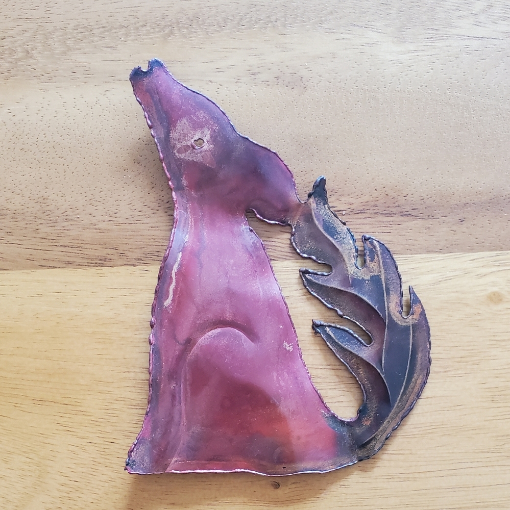 Hand Crafted Metal Magnet - Coyote